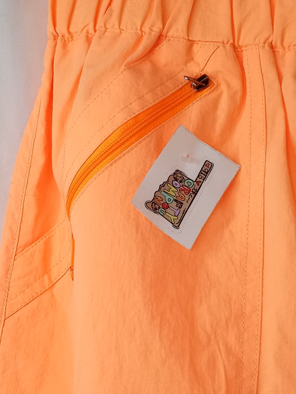 NWOT Zenana Outfitters High-Waist Jogger Pants Orange Windbreaker Retro 80s 90s - Picture 4 of 7